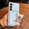 Прозрачный противоударный чехол для Samsung Galaxy S22+, S22, S21 FE, S21, S21+ с держателем для карт