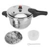 Pressure Cooker with Steaming Rack Stainless Steel Pressure Canner Compatible with Gas Induction