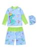 Boys' Long Sleeve Two-Piece Swimsuit with Mid-Length Pants