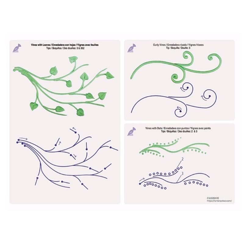 23 Sheets Cake Decorating Practice Board Different Patterns Cream Icing Drawing Paper For Beginners