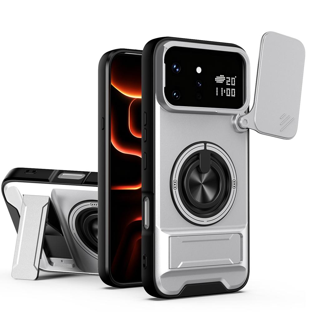 KEYSION Магнитный чехол для телефона Infinix Note 60 Ultra 5G Защита сдвижной камеры Вертикальная подставка Кольцо 360° Ударопрочная задняя крышка