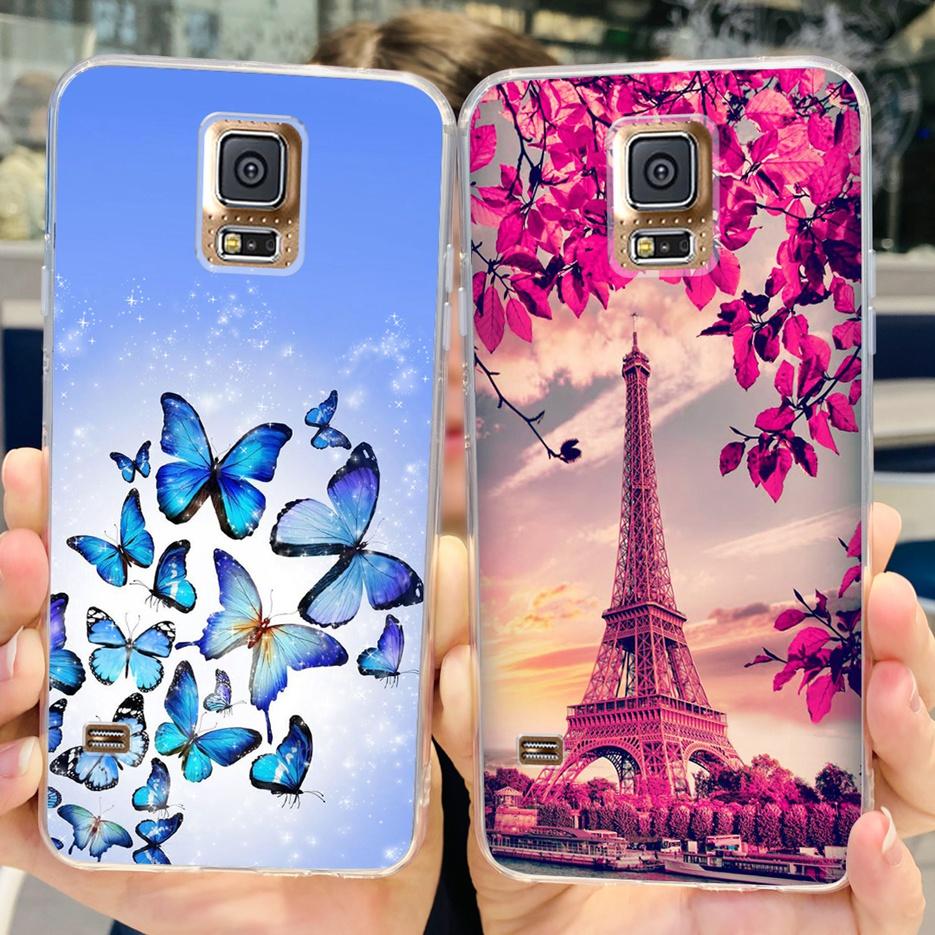 Чехол для Samsung Galaxy S5 G900F G900I G900M G900A G900T Милый Расписной Чехол Мягкий ТПУ Чехол для Телефона Для Samsung S5 S 5 GalaxyS5 Сумки