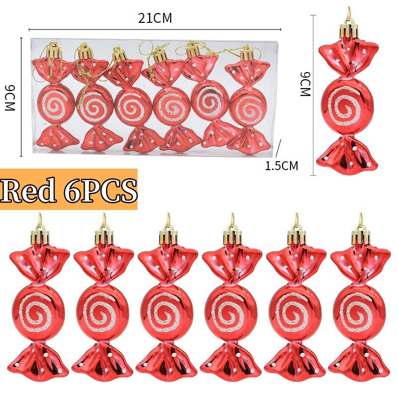 Новый 6 шт DIY Рождественская елка украшения кулон гальванизированный конфета Рождественский шар окно дверь подвесной шар Декор С Новым годом подарок