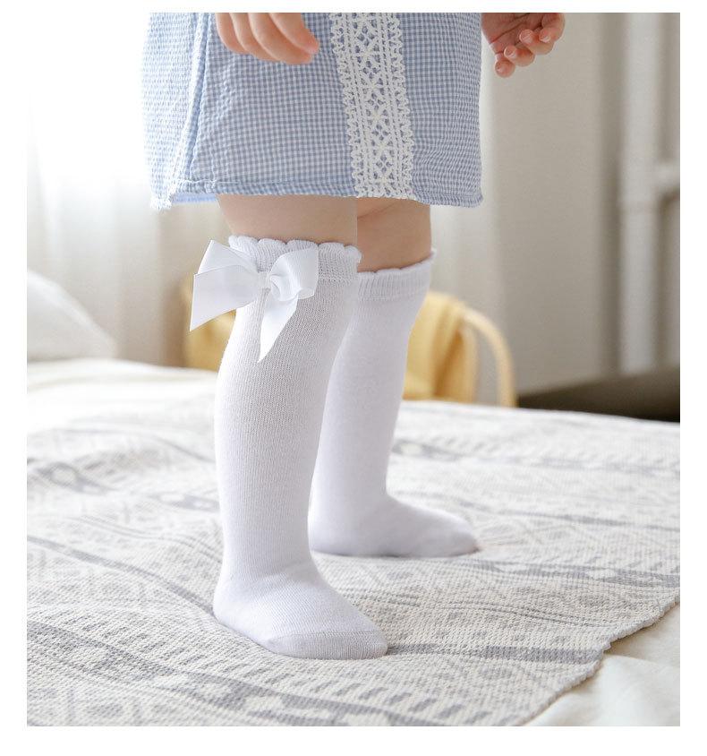 2023 High Quality Dress Tube Infant Cute Girl Slouch Knee High Baby Bow Socks