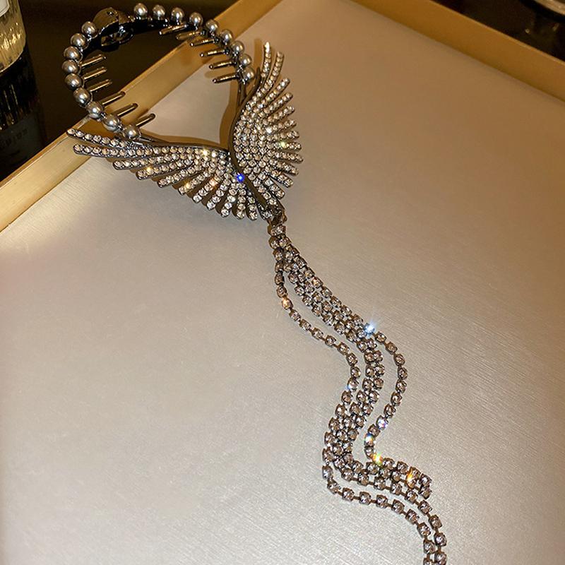 1 шт., заколка для волос с пряжкой в ​​форме хвоста и жемчужной кисточкой