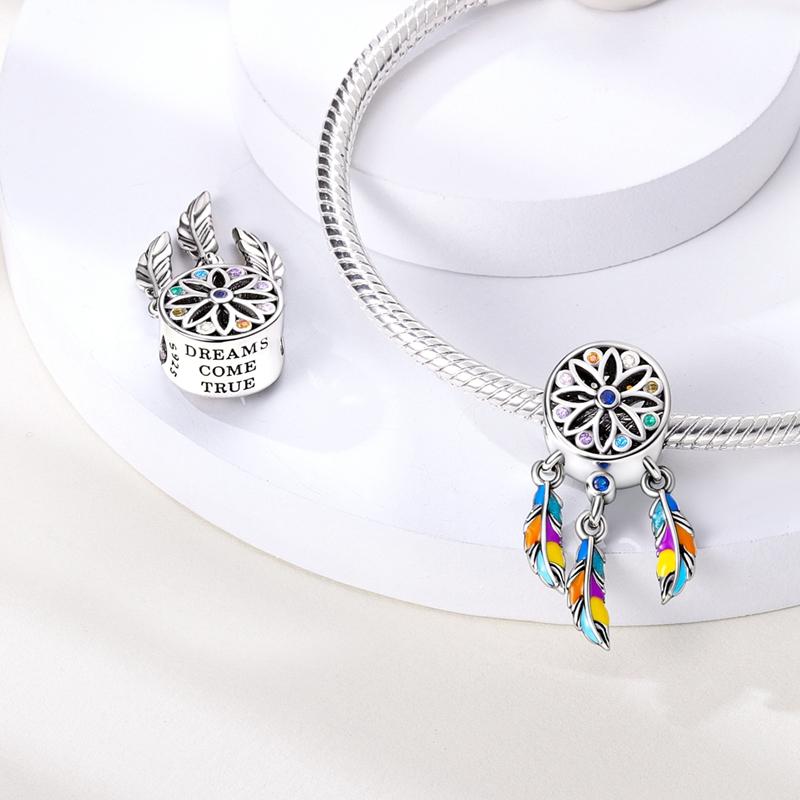 New In Dreamcatcher Series Charm Beads Fits Bracelet Necklace For Women Luxury Dreamcatcher Pendants Bead Diy Jewelry Gifts