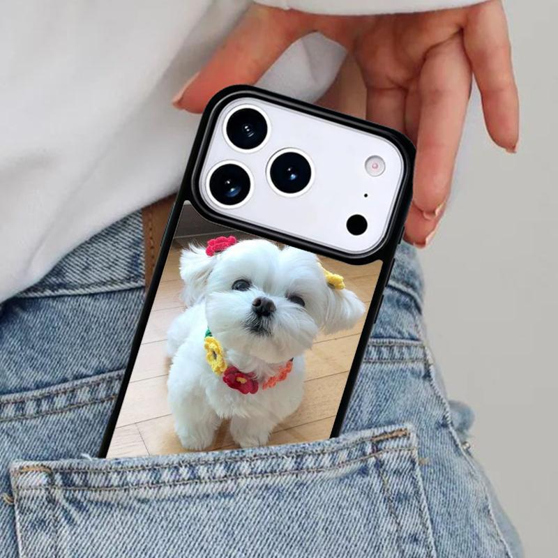 Милый Чехол для Телефона с Щенком Мальтийской Собаки для iPhone 17ProMax 12 13 14 15 16e 17 Pro Max Plus Air Cover