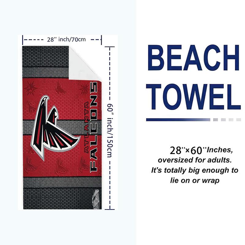 Falcons Print Beach Towel, Large Soft Quick Dry Towel for Beach Camping Swimming