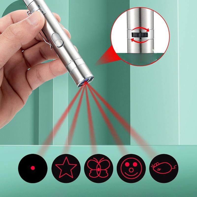 USB Charging Multi-functional Infrared Laser Multi-pattern Self-entertainment Interactive Pen Tip Cat Toy Laser Cat Teaser