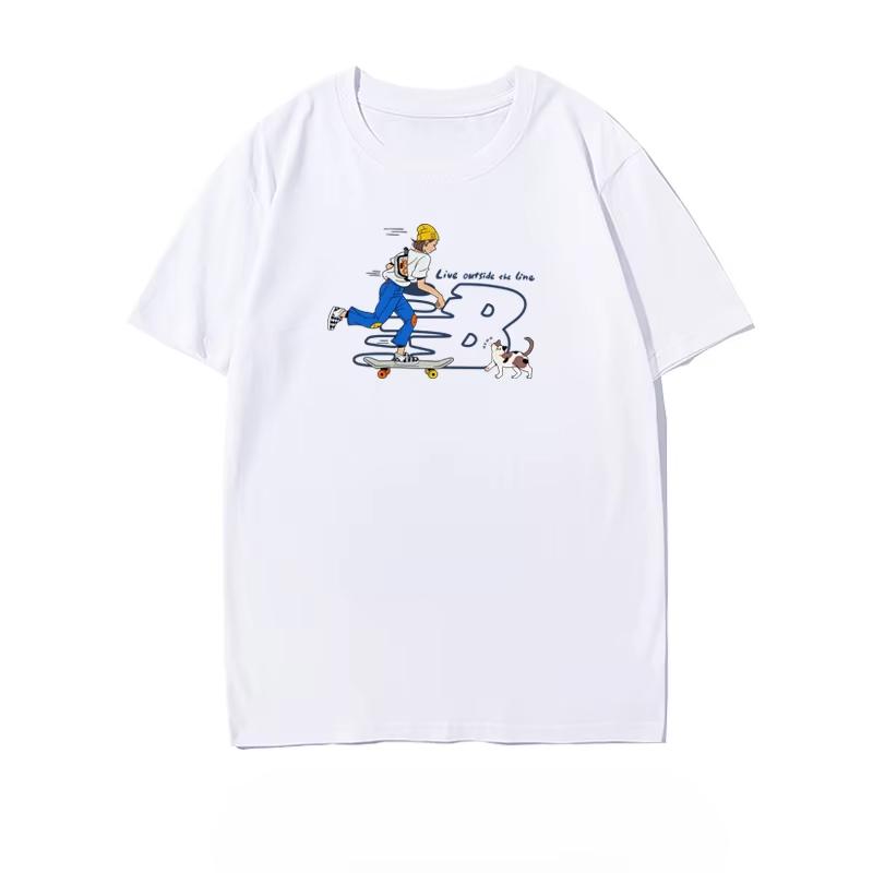 Летний модный тренд Мужская и женская футболка с коротким рукавом Высококлассный модный бренд 100% хлопок Футболка с принтом