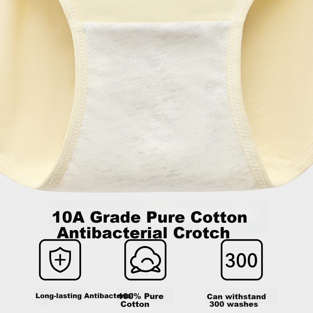 Dushiliren [Class A Baby Cotton] Women's Underwear, Pure Cotton 10A Antibacterial Mid-Rise Seamless Non-Wedgie Women's Triangle Panties