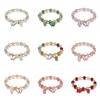 With Butterfly Pendant Glass Beads Bracelet Sweet Women Bangle Korean Style Bracelet  Girls