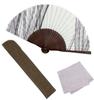 Folding Fan for Fan Fan Set with Cool Scale Pattern Brushed [Osaka Choseido] Men, Stylish, Business, Bag, Holder, Handkerchief, Design, (white