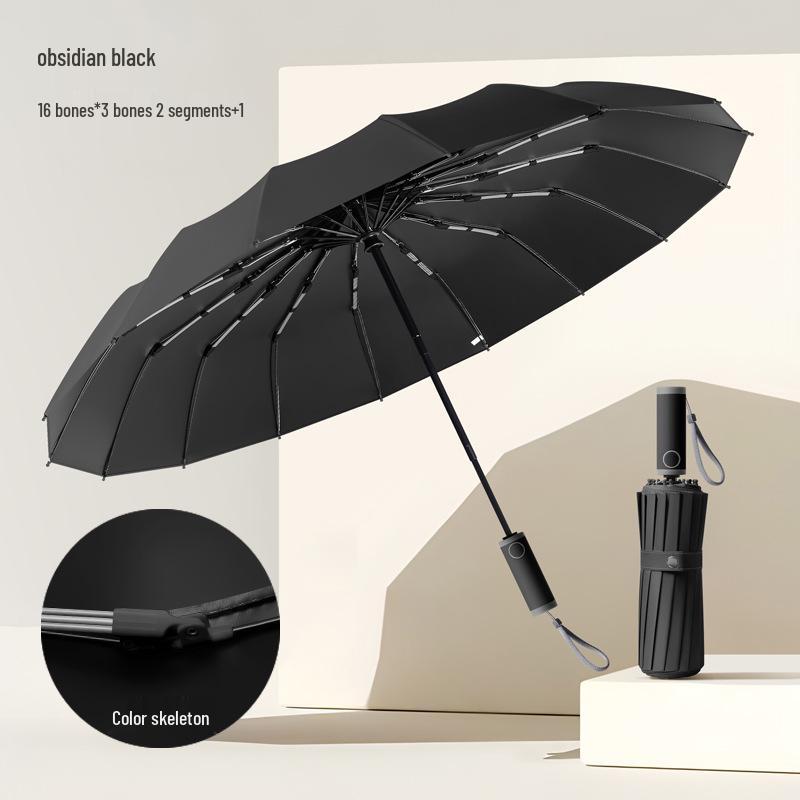 Dual-Use Extra-Large Folding Umbrella: Anti-UV, Rain or Shine, For Two