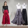 Summer Womens Skirt Pant Ruffle Palazzo Trouser Boho Wide Leg Loose Skirt Pants