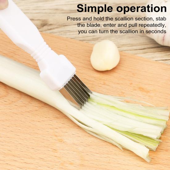 1/2/3 шт. резак для лука с защитным ограждением, измельчитель зеленого лука из нержавеющей стали, нескользящая ручка, 7 лезвий, кухонные инструменты