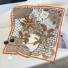 2024 New Fashionable Versatile Silk Scarf 68 Cm Printed Sunscreen Decorative Small Square Scarf Velvet Texture Scarf