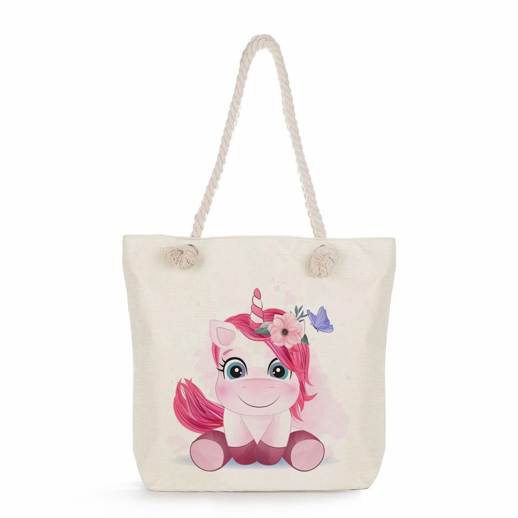 Многофункциональная Милые животные Принт Толстая веревка Плечо Пляжная сумка 7586