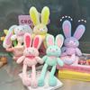 Pull-ear Rabbit Plush Toy Pull-out Rabbit Doll Small Pendant Doll Keychain Puppet Doll