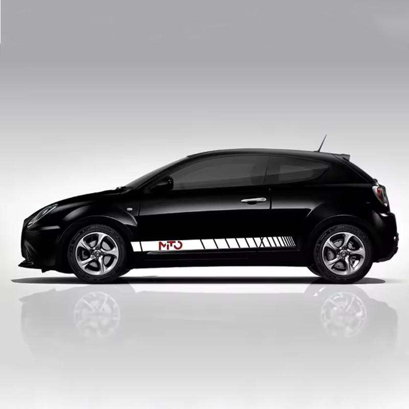 2pcs Car Side Skirt PVC Stickers Sport Graphics Vinyl Film Decals Decoration Kit Auto SUV Tuning For Alfa Romeo Mito qa9