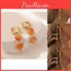 2023 New Heart Design Natural Stone Earrings For Women Orange Fashion Fall