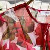 Платье-бретелька для отдыха, темперамент, шифон с цветочным принтом, Vestidos, женский халат с бандажным принтом, корейский повседневный офисный женский халат, Ropa Mujer
