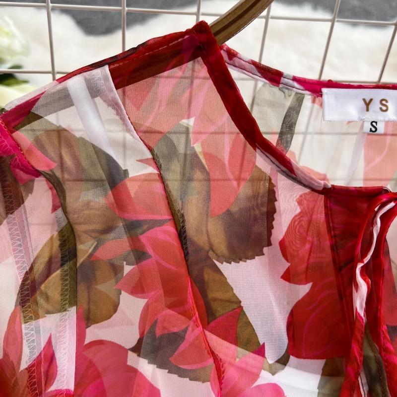 Платье-бретелька для отдыха, темперамент, шифон с цветочным принтом, Vestidos, женский халат с бандажным принтом, корейский повседневный офисный женский халат, Ropa Mujer