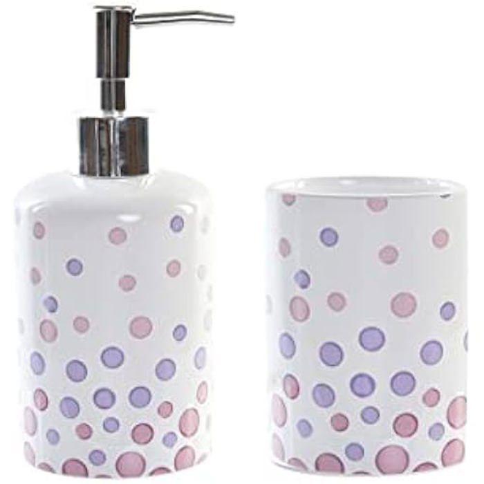 Ensemble De Salle De Bain - DKD Home Decor - Standard - Blanc - ABS Et Dolomite - 7x7x17,5 Cm