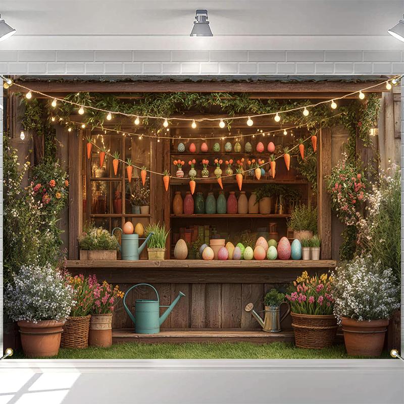 LS Photography Backdrop Easter Store Cute Bunny Carrot Decoration Baby Shower Newborn 1st Party Backgrounds For Photographs