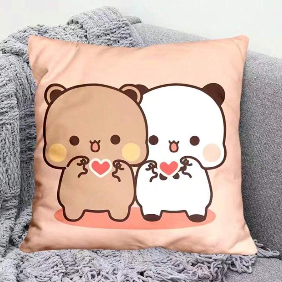 Милая декоративная подушка Yier Panda Бубу Дуду Мультяшные квадратные подушки Каваи Аниме Мягкая подушка для поясницы дивана Автомобиль Дом Спальня Декор