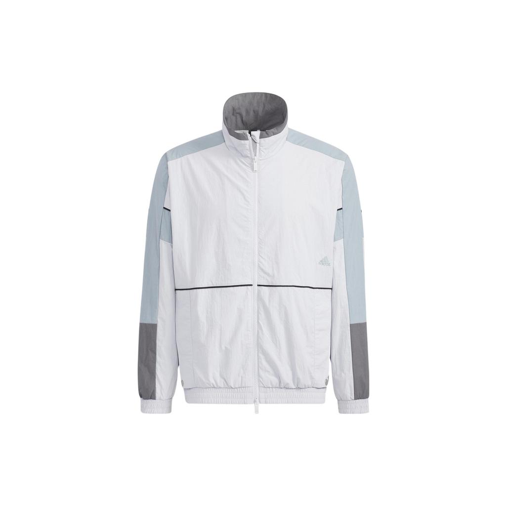 Adidas Мужская куртка на молнии с воротником-стойкой и цветными блоками, серая HD0078