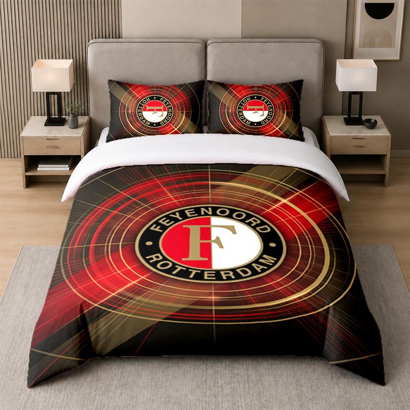 3Pcs Bedding SetFeyenoord Soft Bed Sheet and Two Pillowcases Home Bedroom Decor