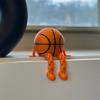 Sports Ball Figurine Miniature Basketball Soccer Baseball Volleyball with Articulated Legs Mini Decor for Display Shelves Desks