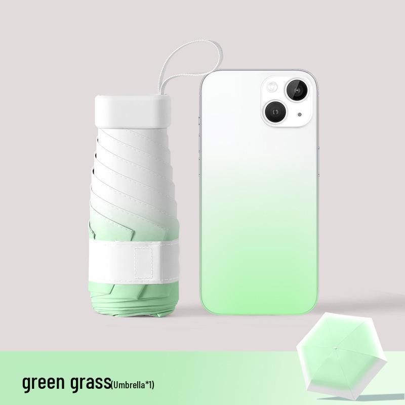 Oil Painting Capsule Umbrella: Five-Fold Mini, Sunny and Rainy Dual-Use, Sunscreen Sunshade with Print Logo