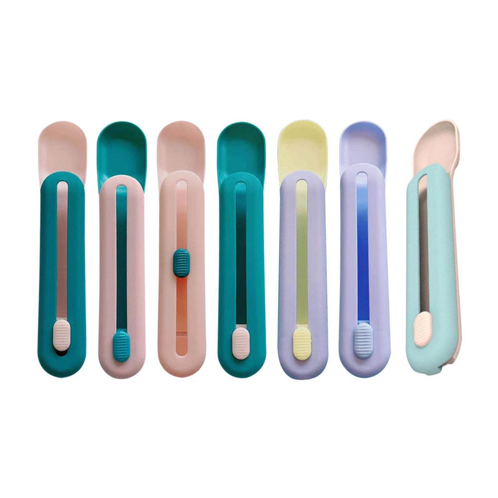 Plastic Cat Strip Squeezer Eating Supplies Pet Feeding Spoon Multi Use Snack Feeding Spoon Push Type for Puppy Kitten