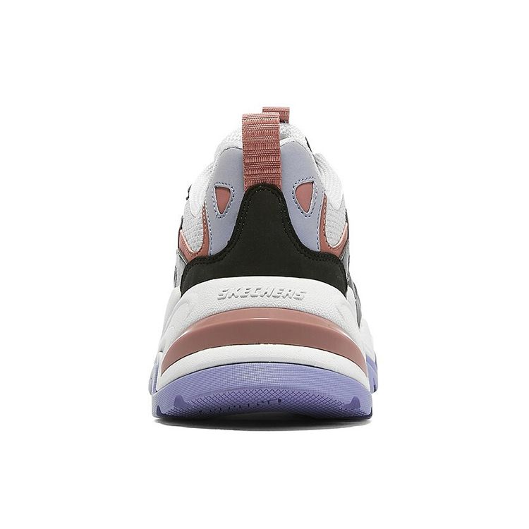 Skechers Stamina V2 Сетчатая Синтетическая Кожа Повседневные Ретро Низкие Папины Кроссовки Женская Кроссовка Черный Белый Фиолетовый 149909-BKMT