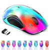 Беспроводная мышь с RGB, съемная, эргономичная, 1400 DPI, 5 USB-приемников, совместимая с 2.4G, светодиодная, чехол, перезаряжаемая, дизайн, оптическая, кнопки,
