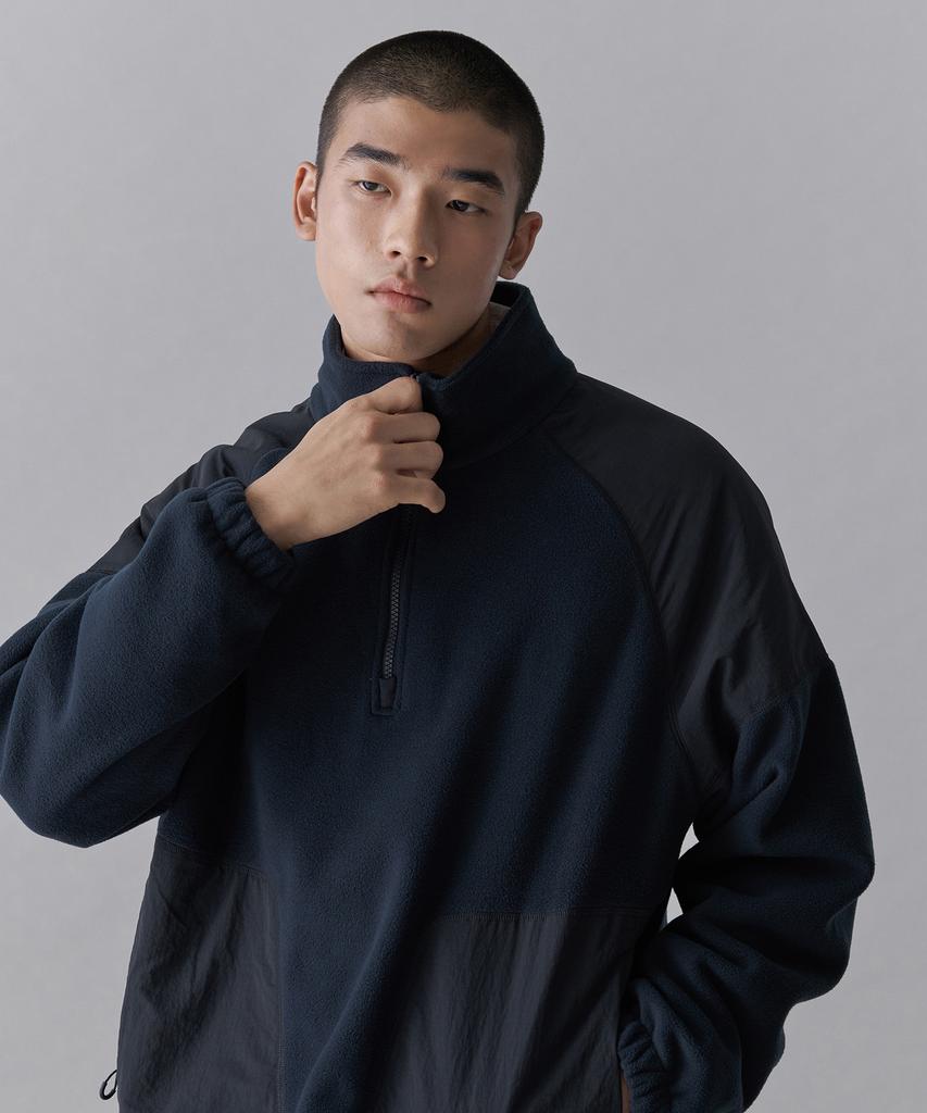 Musinsa Standard [City Leisure] Polar Fleece Half Zip Pullover [Navy]