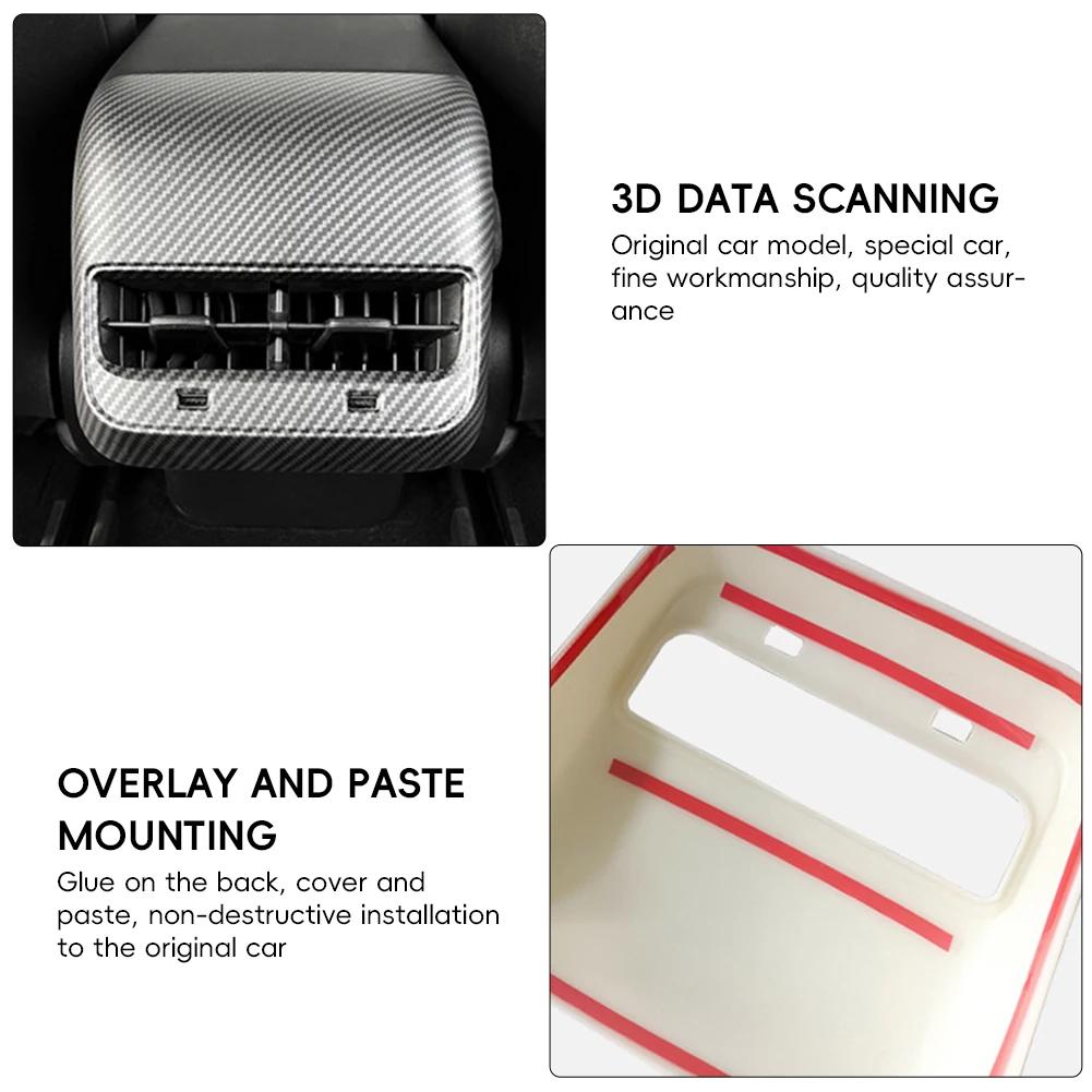 Накладка на задний дефлектор воздуховода для Tesla Model 3/Y 2017-2024, внутренняя накладка на задний воздуховод, задняя накладка на выхлопное отверстие, автомобильные аксессуары