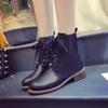 Ботинки 2019 Ботильоны для женщин Кожаные зимние женские туфли на шнуровке на плоской подошве Botines Mujer Женская обувь dfv89