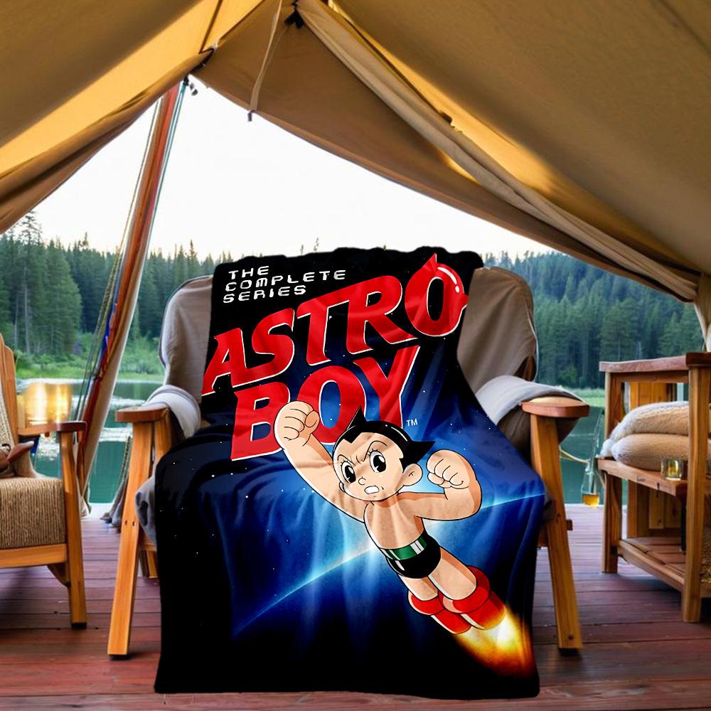 1PC Astro Boy Animation Outdoor Flannel Throw Blanket - HD Printed Lightweight Soft Warm All-Season Blanket for Sofa, Bed, Travel, Camping 095
