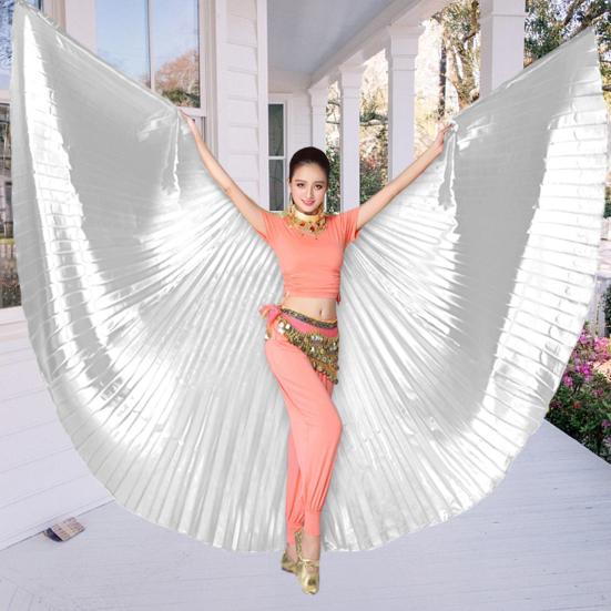 1 Set Belly Dance Wing with Telescopic Rod Eye-catching Wing Prop Cosplay Costume for Parties Festivals Decoration