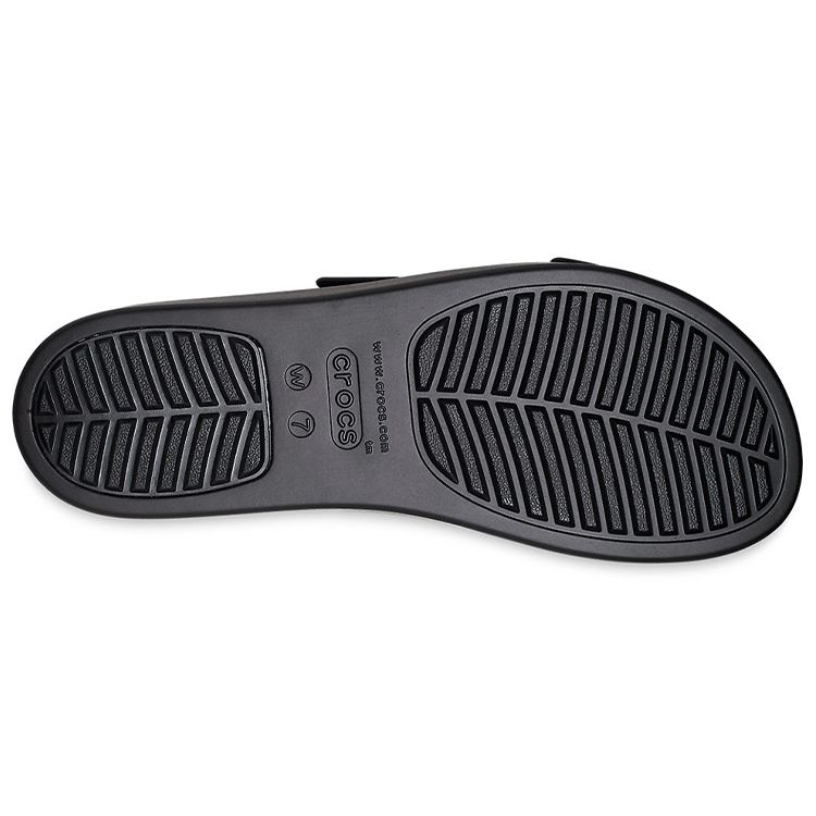 Crocs Бруклин Низкий Каблук Повседневные Резиновая Подошва Противоскользящие Шлепанцы Женские сандалии Черный 207431-001