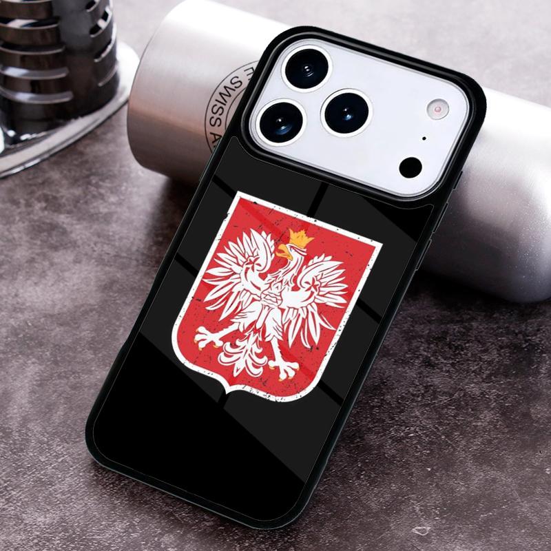 Чехол для телефона с флагом Польши для iPhone 17 16 15 Pro Max Air 14 13 12 11 Plus Ударопрочный Чехол Capa