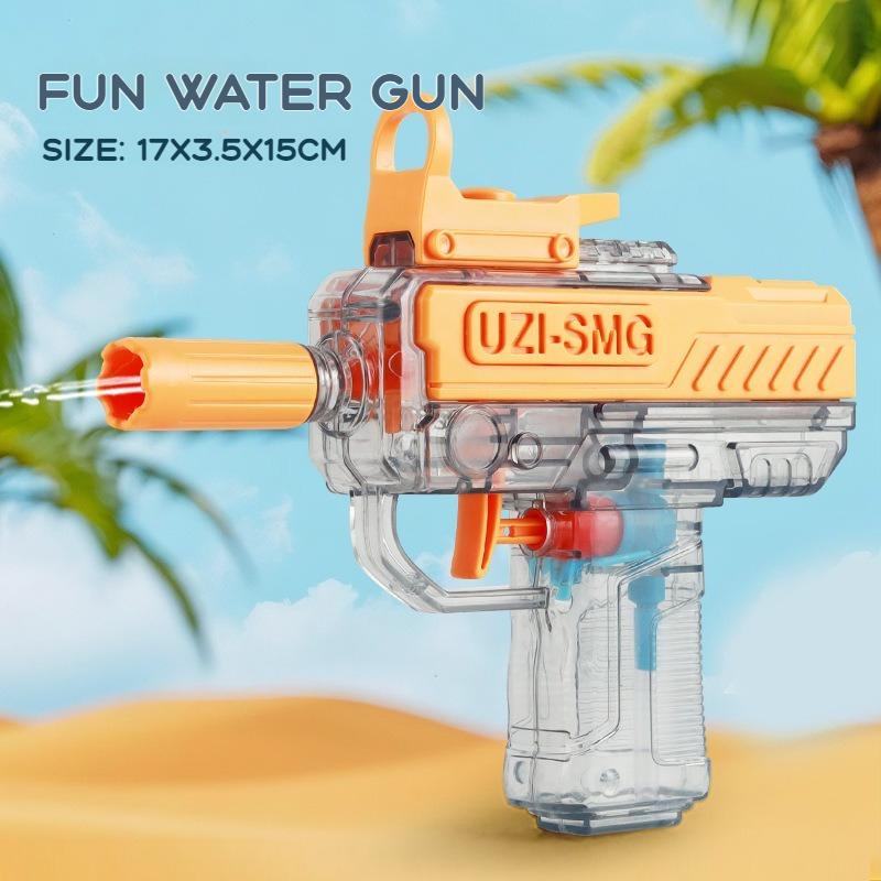 Летний водяной пистолет UZI, неэлектрический, высокое давление, полностью автоматический, для игры на пляже, для детей и взрослых, подарок на день рождения