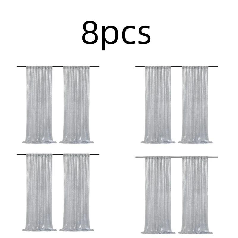 Золотистые/Серебристые Шторки-Фон из Пайеток, 2 Панели - Шторки из Пайеток 2 фута x 8 футов для Вечеринки Свадьбы Фон с Пайетками Сценические Украшения