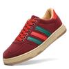 Бордовые туфли, новый стиль Гонконга, ретро, мужская мода, дышащая обувь с низким верхом, модная и удобная повседневная мужская обувь в стиле кампуса