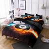 Billiards Duvet Cover Black 8 Ball with Fire Sports Games Theme Billiard Ball Bedding for Boys Girls Teens Bedroom Decorations