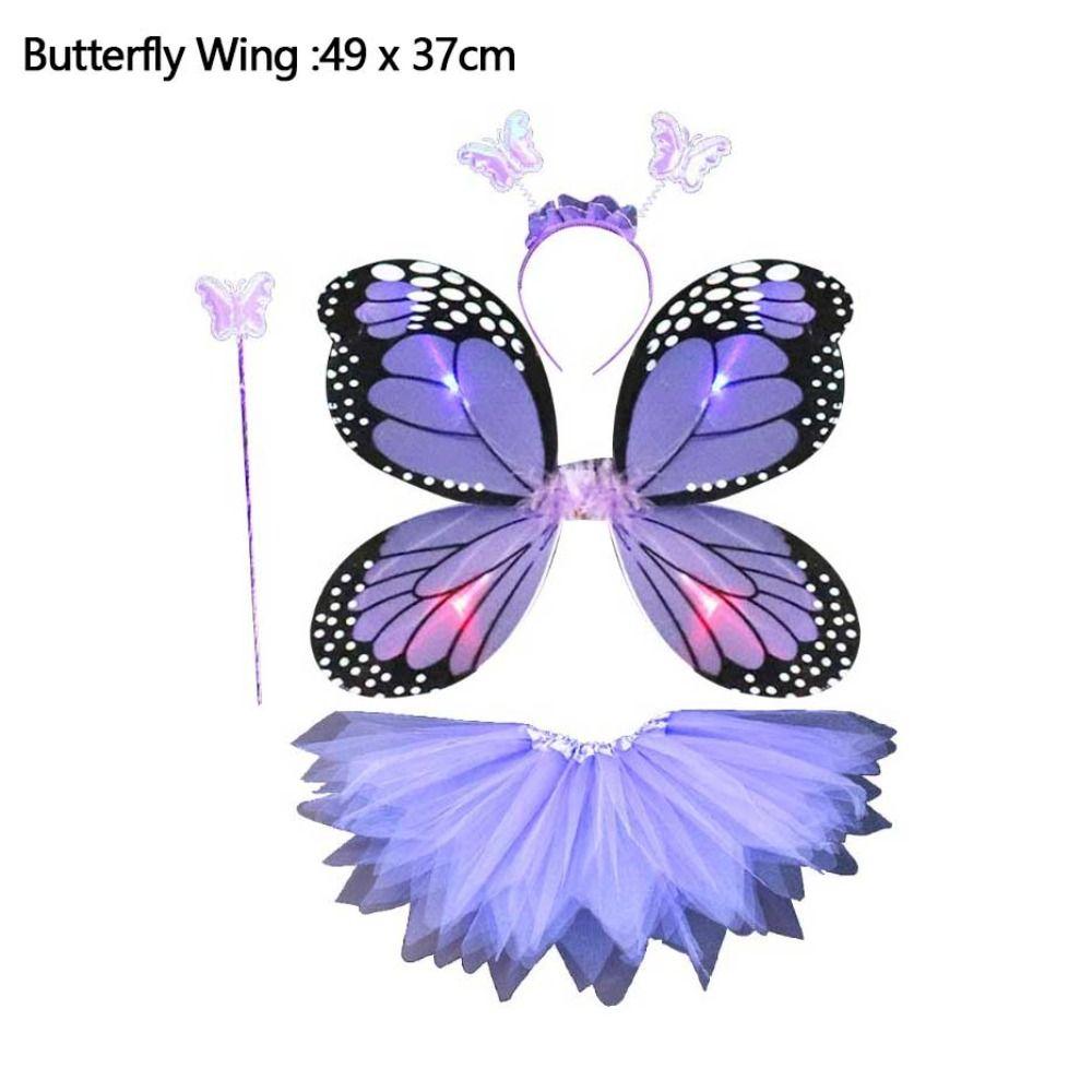Princess Butterfly Wings Sets 2-8year Fairy Costume Set Cute Children Costume Props  Girls