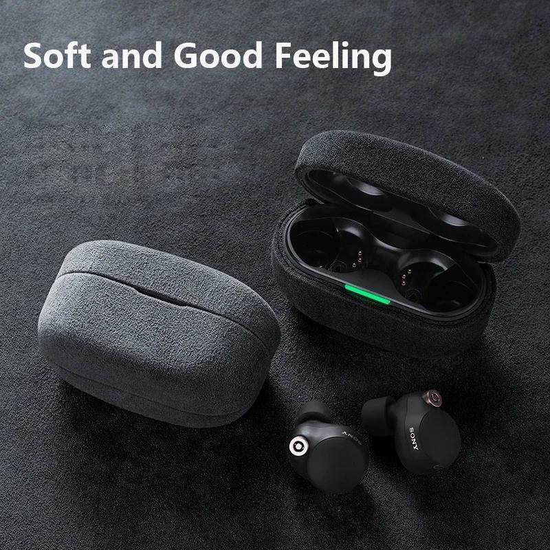 For Alcantara Case For SONY WF-1000XM6 WF-1000XM5 Luxury Leather Handmade Cases WF 1000XM 6 5 Protection Cover Earphone Case